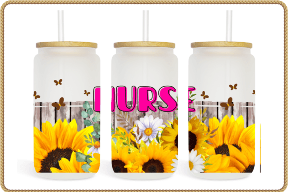 16 Oz Libbey Glass Can Wrap PNG: Graphics & Print Templates