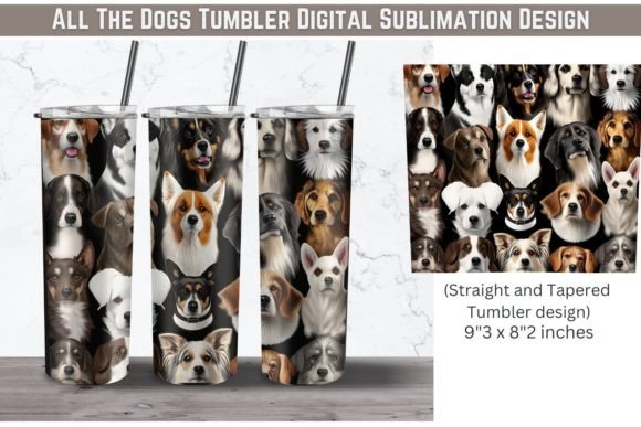 All the Dogs PNG Digital Tumbler Wrap: Graphics & Graphic Templates