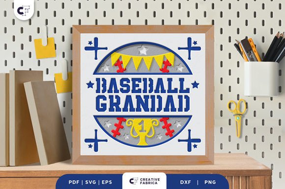 Baseball Grandad 3D SVG for Father’s Day