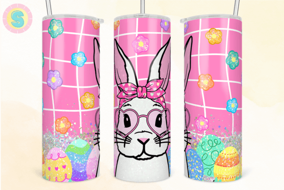 Cute Bunny Easter 20Oz Tumbler Wrap: Graphics for Crafts & Branding