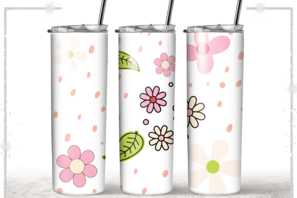 Daisy Wrap 20oz Skinny Tumbler Graphics & Print Templates