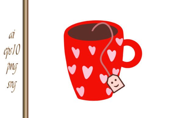 Doodle Coffee or Tea Clipart Cup Heart: Graphics & Illustrations for Warm, Handmade Branding