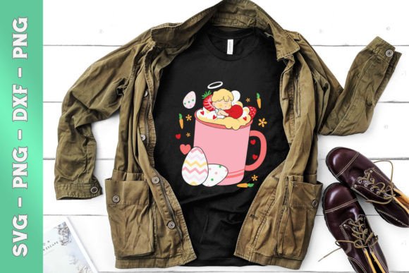 Easter Chibi Little Boy in Coffee Cup Graphics
