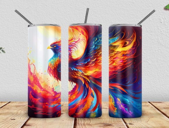 Fire Phoenix Tumbler Wraps: Graphics for Brand Impact