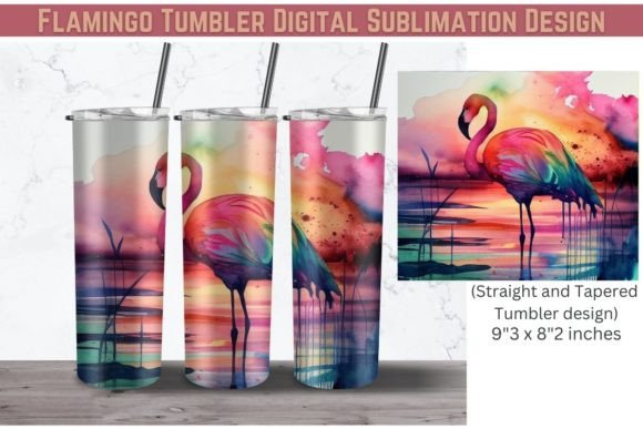 Flamingo Tumbler Alcohol Ink Graphics