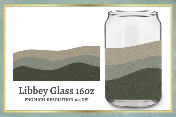 Green Glitter Swirl Libbey Glass Can Graphics & Print Templates