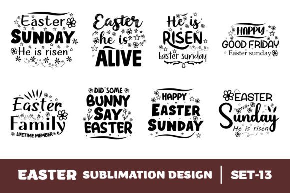 Happy Easter Sublimation Bundle Set-13: Graphics for Crafts & Content