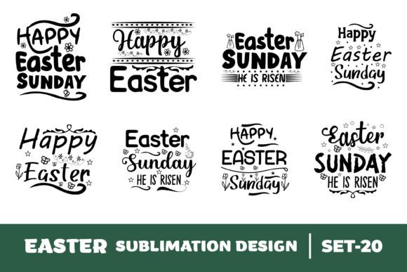 Happy Easter Sublimation Bundle Set-20: Graphics for Crafts
