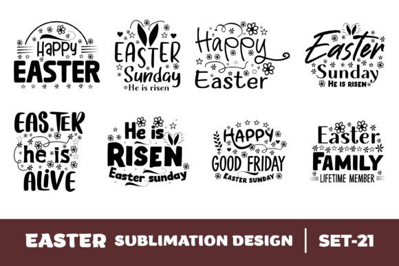 Happy Easter Sublimation Bundle Set-21: Graphics for Crafts