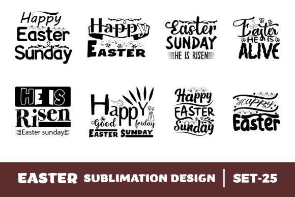 Happy Easter Sublimation Bundle Set-25: Graphics for Crafts