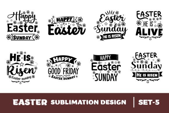Happy Easter Sublimation Bundle Set- 5: Graphics for Crafts