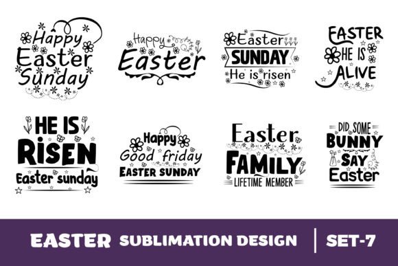 Happy Easter Sublimation Bundle Set- 7: Graphics for Crafts