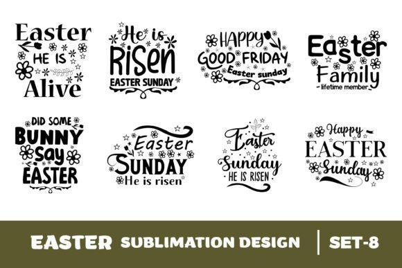Happy Easter Sublimation Bundle Set-8: Graphics for Crafts