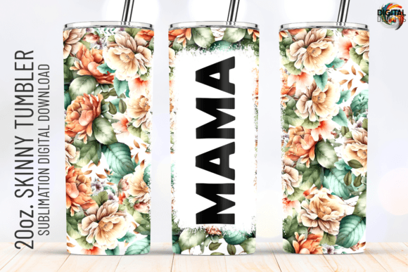 Mama Floral 20oz Tumbler Wrap: Graphics for Crafts-Driven Branding