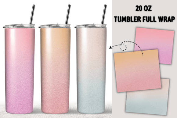 Pastel Glitter Tumbler Wrap: Graphics & Print Templates
