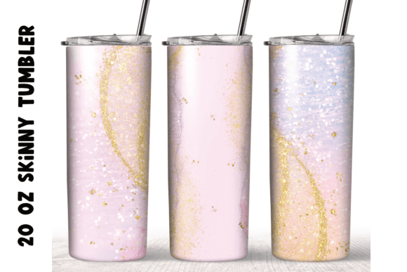 Pink Glitter Gold Pastel 20oz Tumbler Graphics