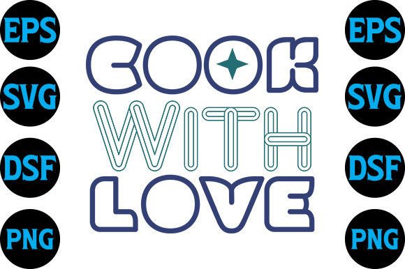 Potholder SVG Design: Cook with Love — Graphics for Crafts