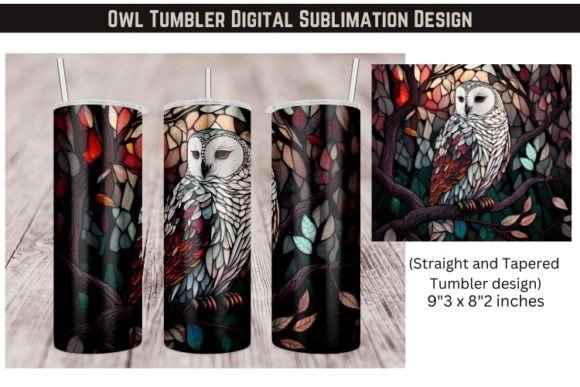 Skinny Tumbler PNG Owl Stained: Graphics for Lifestyle Brands
