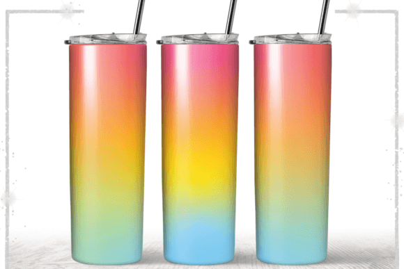 Spring Ombre Gradient 20oz Tumbler Wrap Graphics & Print Templates