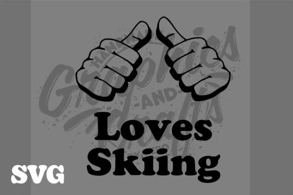 T-Shirt SVG Template: Loves Skiing, I Lov Graphics & Crafts