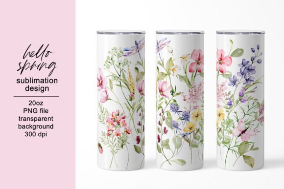 Tumbler Sublimation Design with Wildflow: Graphics & Patterns