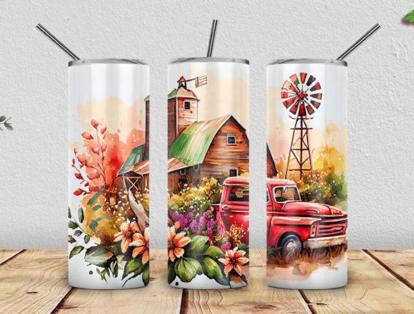 Vintage Truck Graphics for Tumbler Wraps